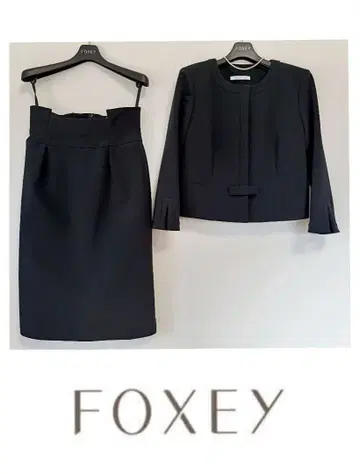 폭시 뉴욕 리본 자켓 셋업 수트 블랙 40