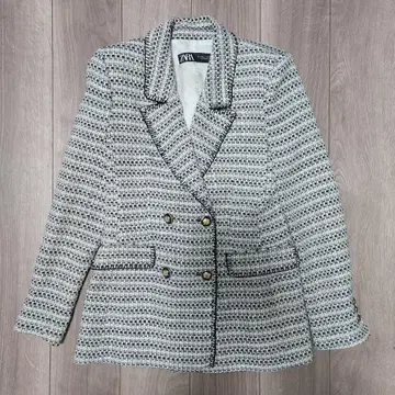 ZARA 트위드 더블 브레스트 자켓