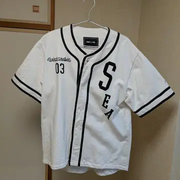 WIND AND SEA 베이스볼 셔츠 화이트