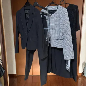 블랙 체크 무늬 4점 포멀 슈트 사이즈 11 미사용 새상품
