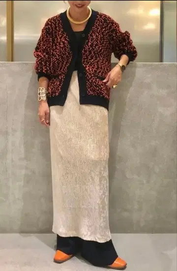 6(ROKU) POMPOM 가디건 네이비