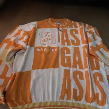 ANGELO GARDA 오렌지 화이트 LL 스웨터