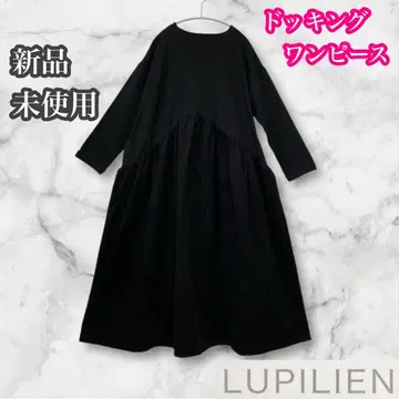 루필리안 미사용 새상품 도킹 원피스 개더 원피스 블랙