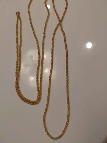 골드 크리스탈 롱 목걸이