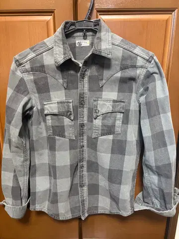 ERNAL 그레이 계열 체크 플란넬 셔츠 사이즈 38