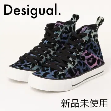 Desigual 하이컷 스니커즈 미사용 새상품 데님 레오파드 23.5