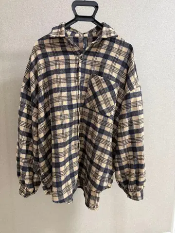 오버 사이즈 체크 무늬 셔츠 L 사이즈