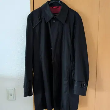 블랙 스텐카라 코트 백 벨트 부착