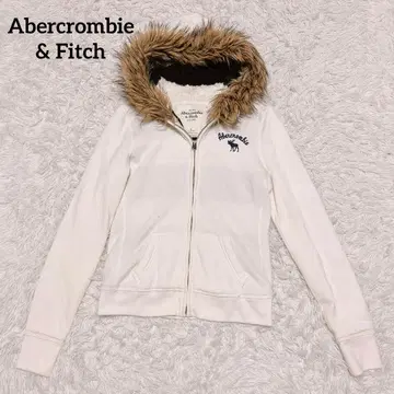 아베크롬비 앤 피치 퍼 후드티 후드 긴팔 화이트 보더 M