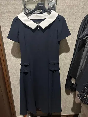 르네 네이비 반팔 원피스 34