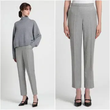 새상품급 Theory 메리노울 플란넬 풀온 팬츠 그레이 00