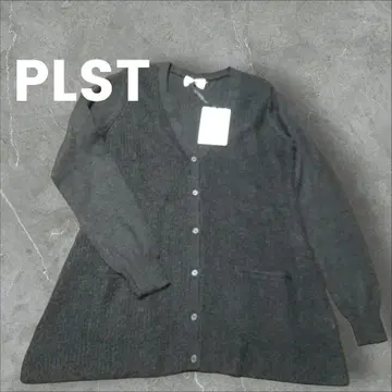택 포함 새상품 PLST 모헤어 혼방 A라인 니트 가디건 블랙