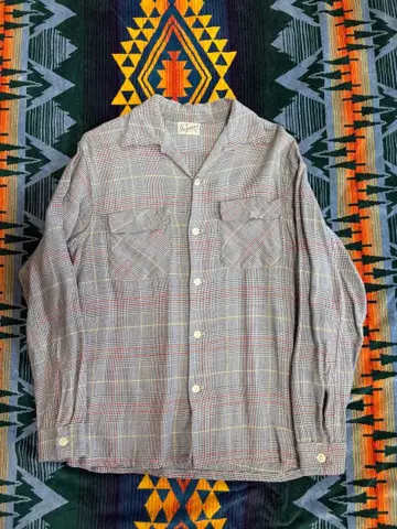 40s~50s 기몬트 오픈 카라 울 레이온 혼방