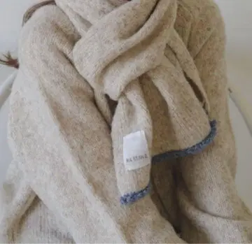 카스타네 배색 니트 스톨