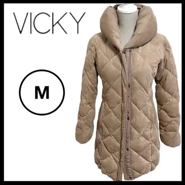 Vicky 퀼트 숄 롱 다운 M 사이즈