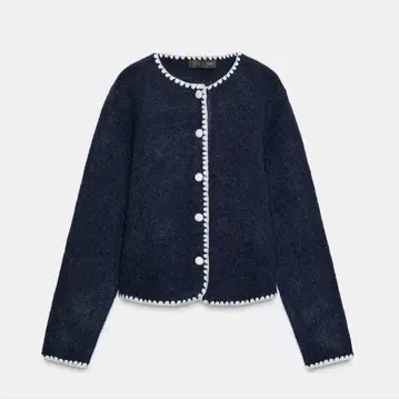 ZARA/대비 자수 니트 가디건 M 사이즈