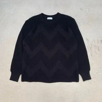 추정 S 사이즈 셰브론 패턴 크루넥 니트 스웨터 남성용 지그재그
