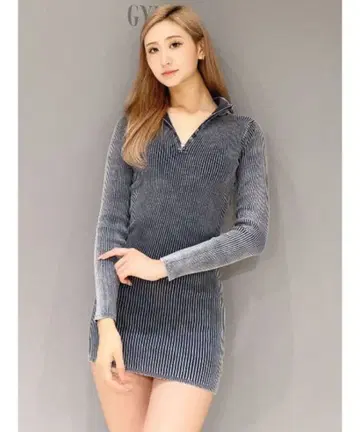 GYDA 블리치 하프 ZIP long sleeve 니트 원피스