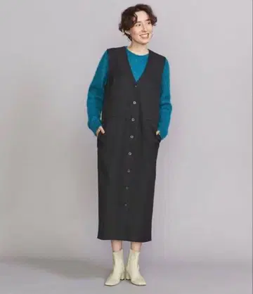 BEAUTY&YOUTH 트윌 오버롤 스커트 & 베스트 일본제