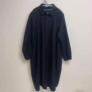 여성용 미세스 여성복 겉옷 셔츠 롱 원피스 블랙