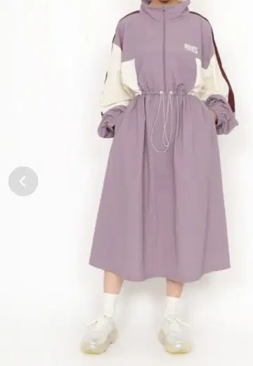 퍼플 PUNYUS 절개 나일론 원피스 퍼플 size2