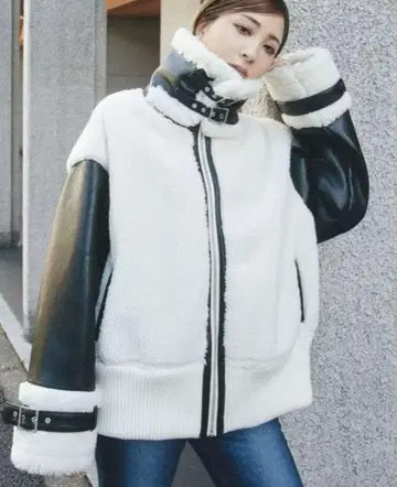 [ 미사용 새상품 ] GYDA BIG 컬러 와이드 리브 B-3 자켓 가죽