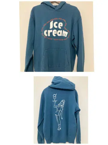 아이스크림 후드티 블루 후디 M