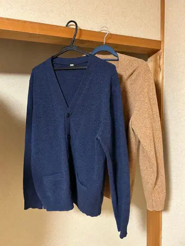 유니클로 램스울 V넥 가디건 2개 세트 XL