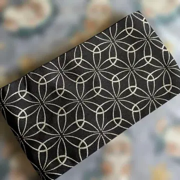 새상품급 변형 칠보 패턴 반폭 오비 도트 패턴 리버서블 기하학 패턴