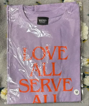 후지이 카제 LOVE ALL SERVE ALL 티셔츠 M 사이즈 퍼플
