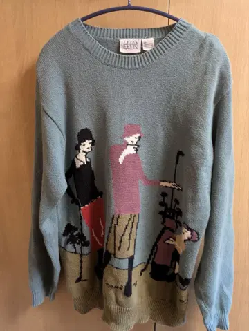 LEON LEVIN 아트 프린트 스웨터 M 코튼 100%