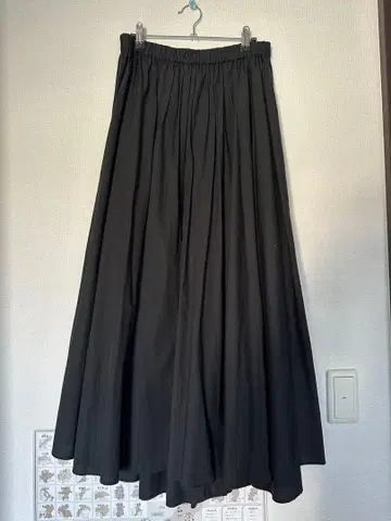 블랙 플레어 롱 스커트