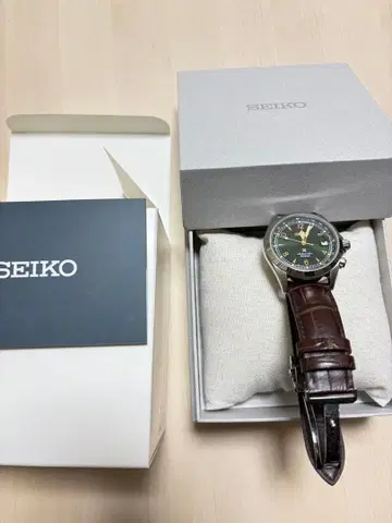 SEIKO 자동 와인딩 손목시계 다크 그린