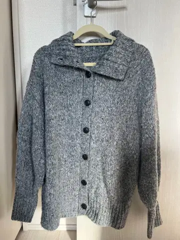 gossara 그레이 니트 하이넥 니트 스웨터 얇은 소재 M 긴팔