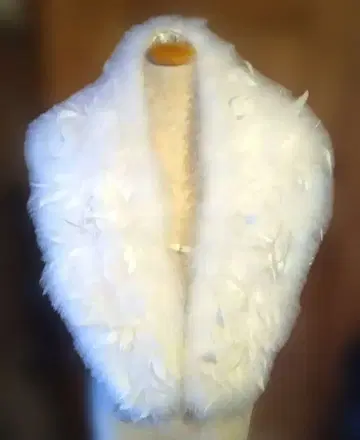 화이트 깃털 숄 스톨 성인식 후리소데 파티 드레스에도