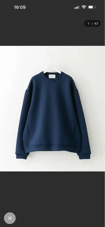 네이비 크루넥 맨투맨