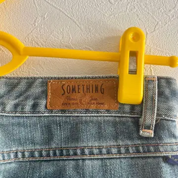 SOMETHING 플레어 데님 라이트 블루