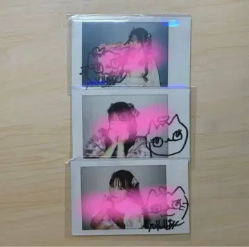 무라카와 히안 폴라로이드 친필 사인 3장 세트