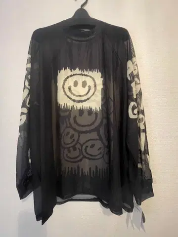 스마일리 페이스 오버 사이즈 셔츠