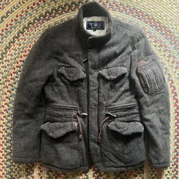 울 밀리터리 자켓 그레이 M 사이즈