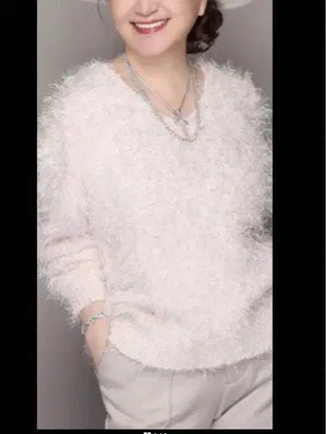 Anne Coquine 키라키라 필름 니트 풀오버 핑크 M 사이즈