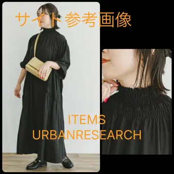 ITEMS URBANRESEARCH 하이넥 셔링 원피스