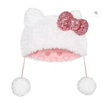 USJ 헬로키티 폼폼 장식 모자 화이트