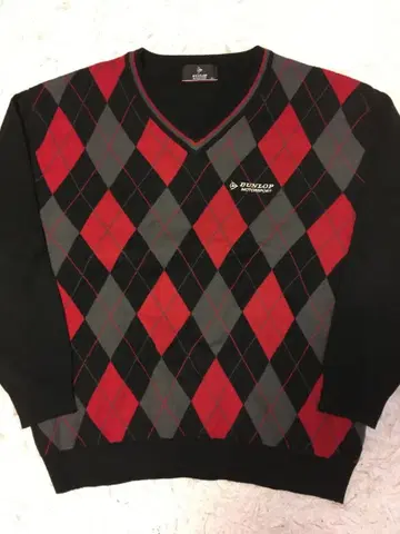 DUNLOP 다이아몬드 무늬 스웨터 4L 골프웨어