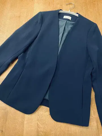 PLST 네이비 노카라 자켓