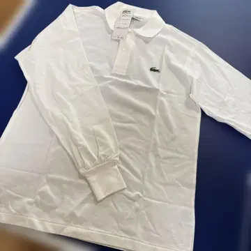 LACOSTE 화이트 긴팔 피케 셔츠 사이즈 3