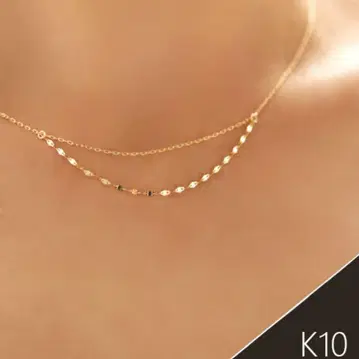 k10 W 체인 목걸이 2연 목걸이