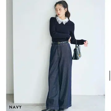 2TYPE 카라 부착 리브 니트