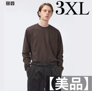 [ 새상품급 ] UNIQLO U 에어리즘 코튼 크루넥 T셔츠 다크 브라운