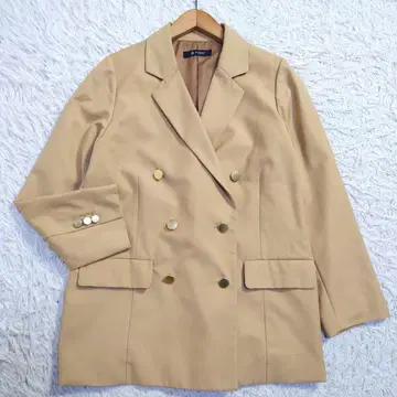 나노 유니버스 더블 브레스트 자켓 골드 버튼 베이지 프리 사이즈